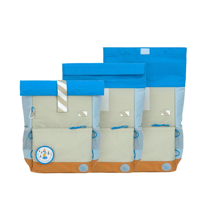 LÄSSIG Kinderrucksack Rolltop, medium - Sunny Explorer, grün blau