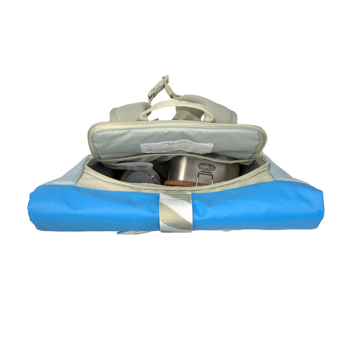 LÄSSIG Kinderrucksack Rolltop, medium - Sunny Explorer, grün blau