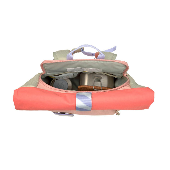 LÄSSIG Kinderrucksack Rolltop, medium - Sunny Explorer, rosa pink