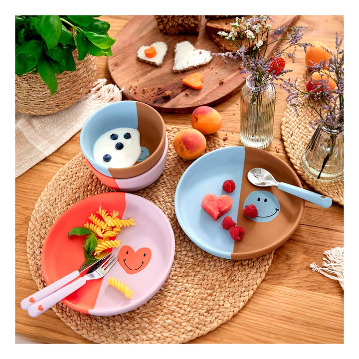 Lässig Kinderteller aus Silikon, Happy Rascals, Smiley