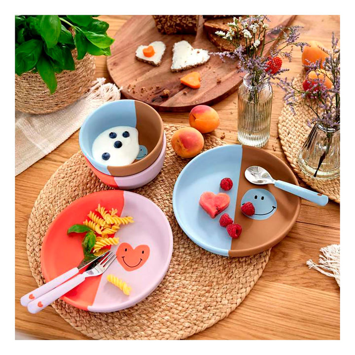 Lässig Kinderteller aus Silikon, Happy Rascals, Smiley