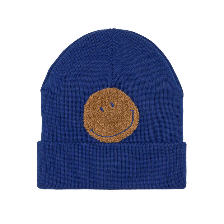 LÄSSIG Beanie Mütze Kinder - Merino Wolle, Little Gang Smile Blau