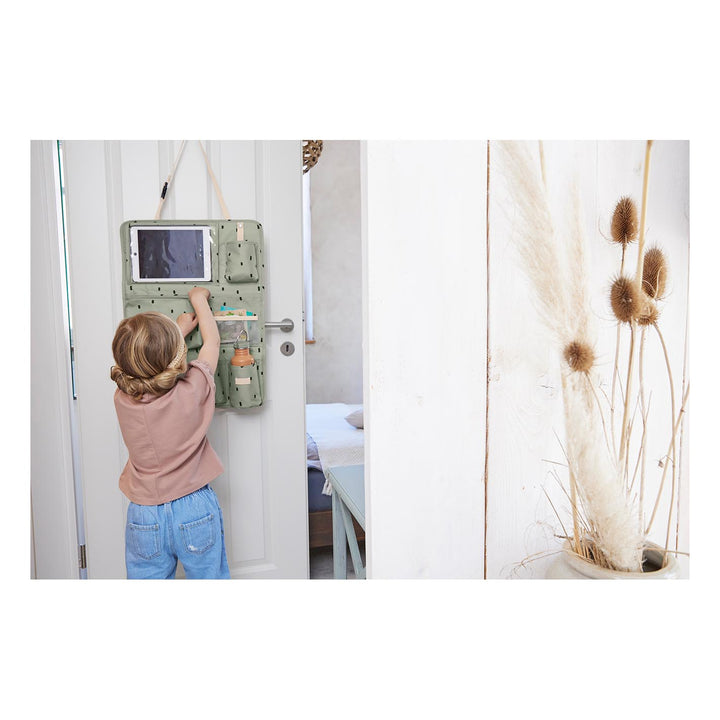 LÄSSIG Rücksitz Organizer Happy Prints, light olive