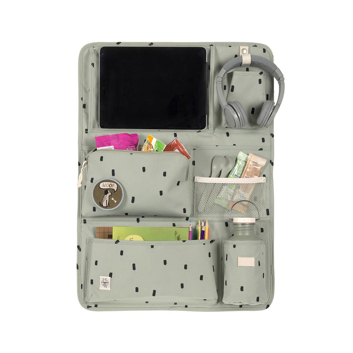 LÄSSIG Rücksitz Organizer Happy Prints, light olive