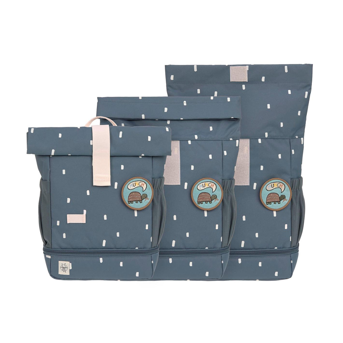 LÄSSIG Kinderrucksack Rolltop - Happy Prints, midnight blue