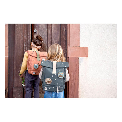 LÄSSIG Kinderrucksack Rolltop - Happy Prints, midnight blue
