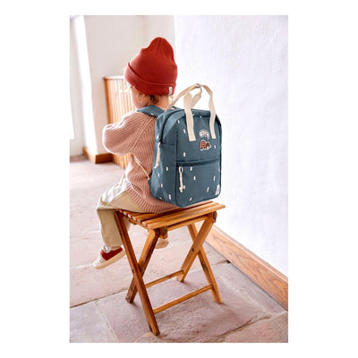 LÄSSIG Kindergartenrucksack Mini Square - Happy Prints, Dunkelblau