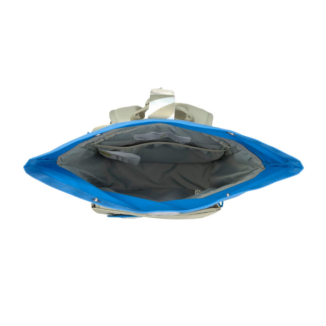 LÄSSIG Kinderrucksack Rolltop, medium - Sunny Explorer, grün blau