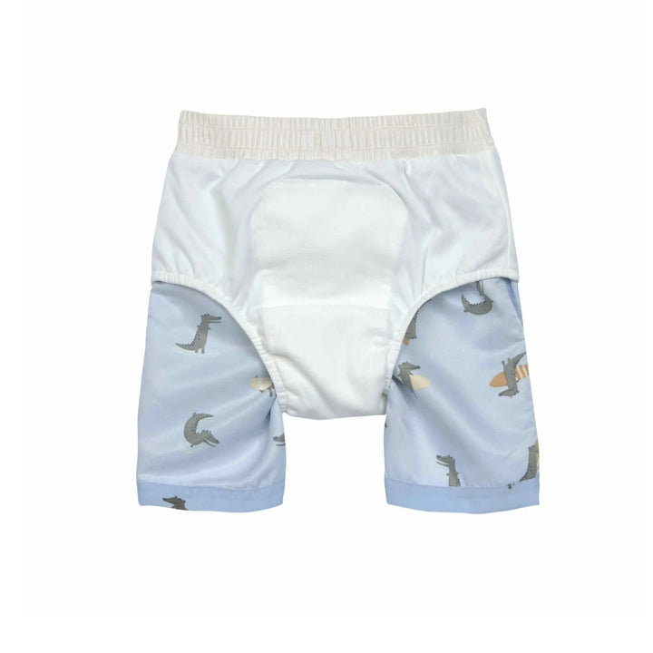 UV Badehose Baby (mit Windel) - crocodile sky blue