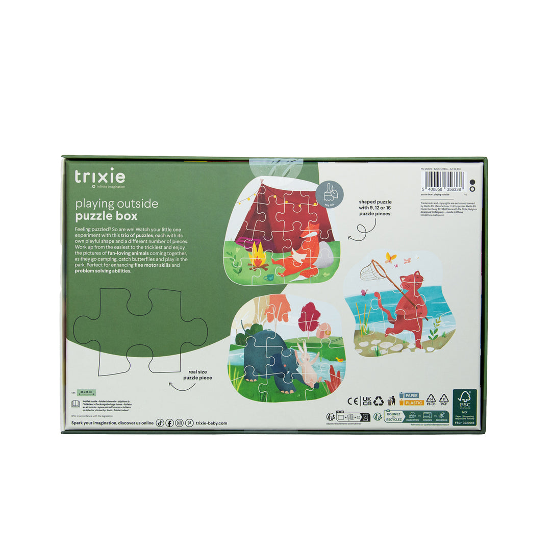 TRIXIE Formpuzzle - Spiele im Freien - 3 Puzzles