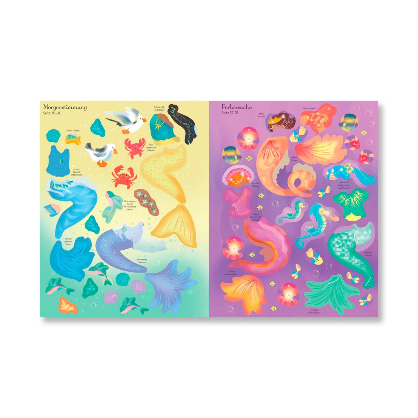 Mein großes Anziehpuppen-Stickerbuch: Einhörner und Meerjungfrauen