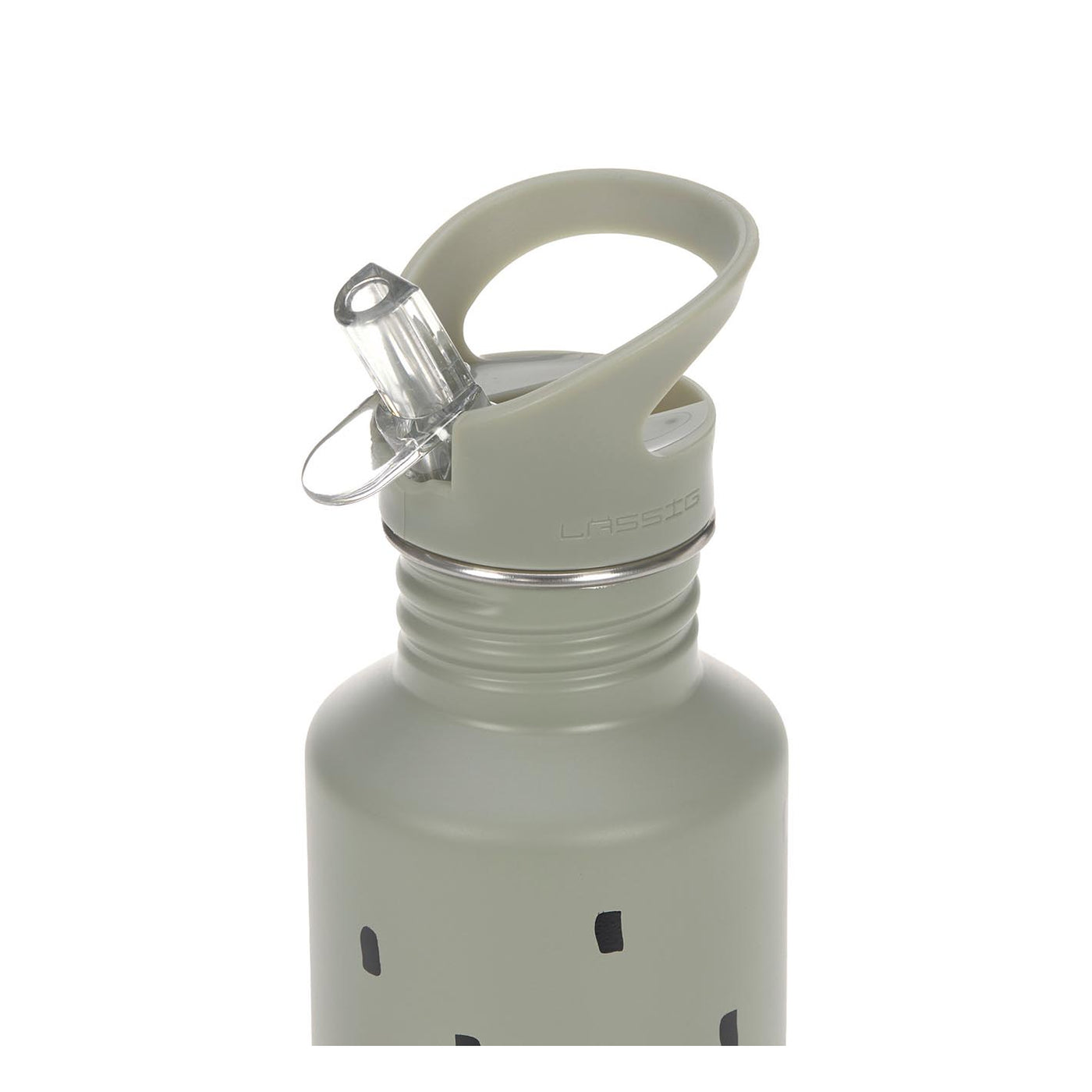 Lässig Trinkflasche aus Edelstahl, Happy Prints olive