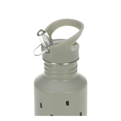 Lässig Trinkflasche aus Edelstahl, Happy Prints olive