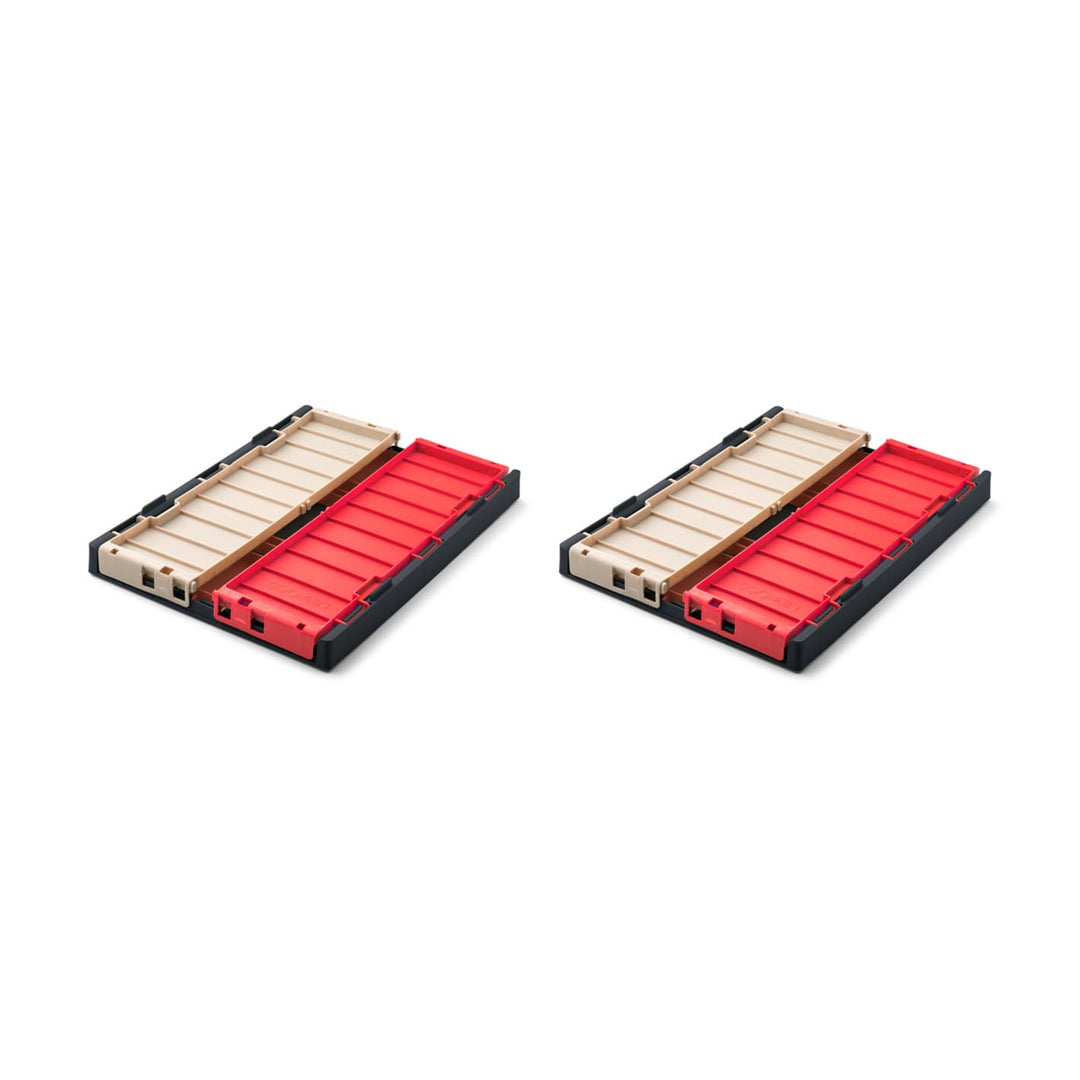 LIEWOOD Weston Storage Box, Gr. M, 2er Pack, blue/red multi mix