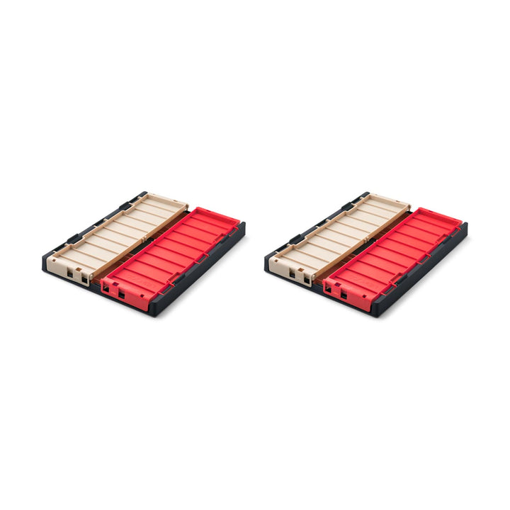 LIEWOOD Weston Storage Box, Gr. M, 2er Pack, blue/red multi mix