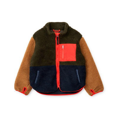 Liewood Teddyfell Fleecejacke Nolan, army brown/multi mix