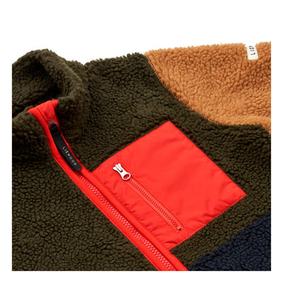 Liewood Teddyfell Fleecejacke Nolan, army brown/multi mix