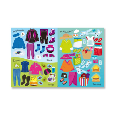 Anziehpuppen-Stickerbuch: Urlaub und Ferien - Doppelband