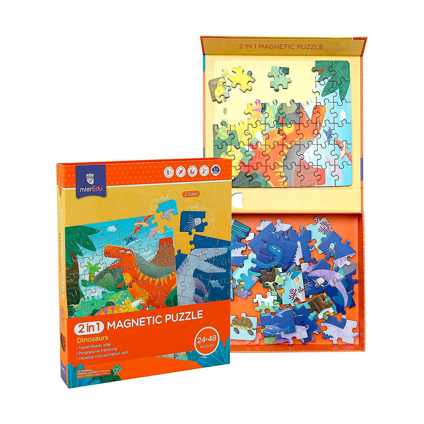 MierEdu 2 in 1 Magnetpuzzle – Dinosaurier