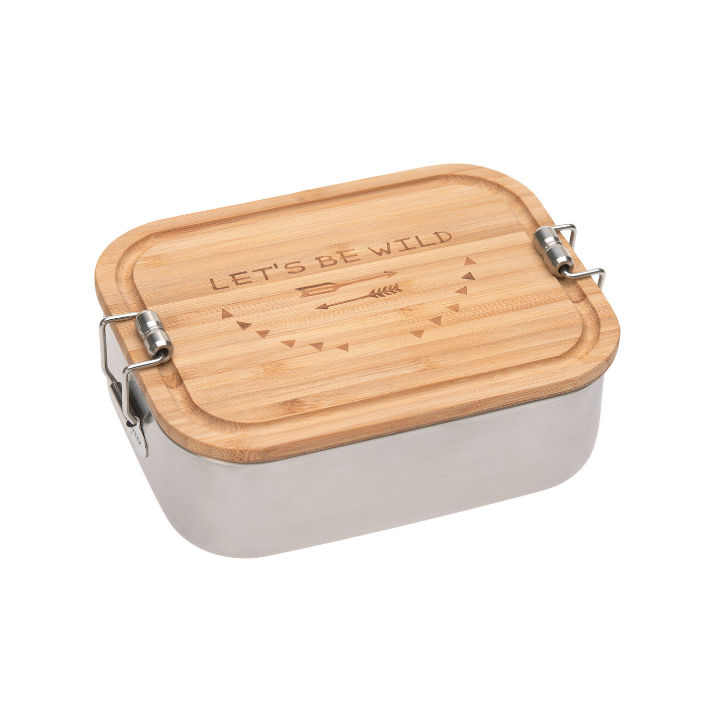 LÄSSIG Lunchbox aus Edelstahl + Bambus Adventure