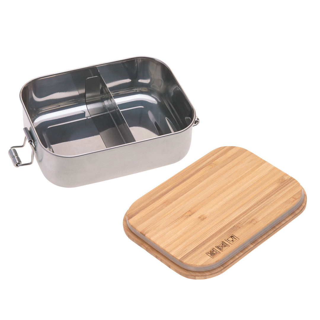LÄSSIG Lunchbox aus Edelstahl + Bambus Adventure