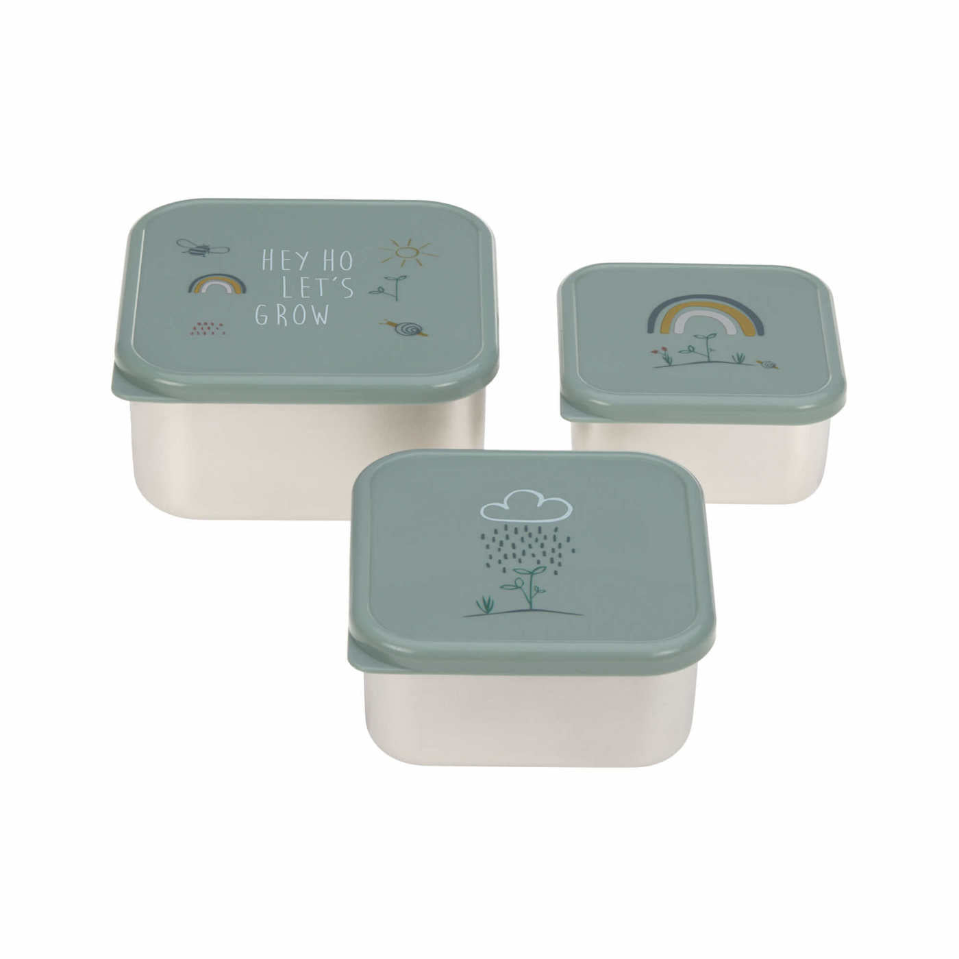 LÄSSIG Snackbox aus Edelstahl 3er Set Garden Explorer