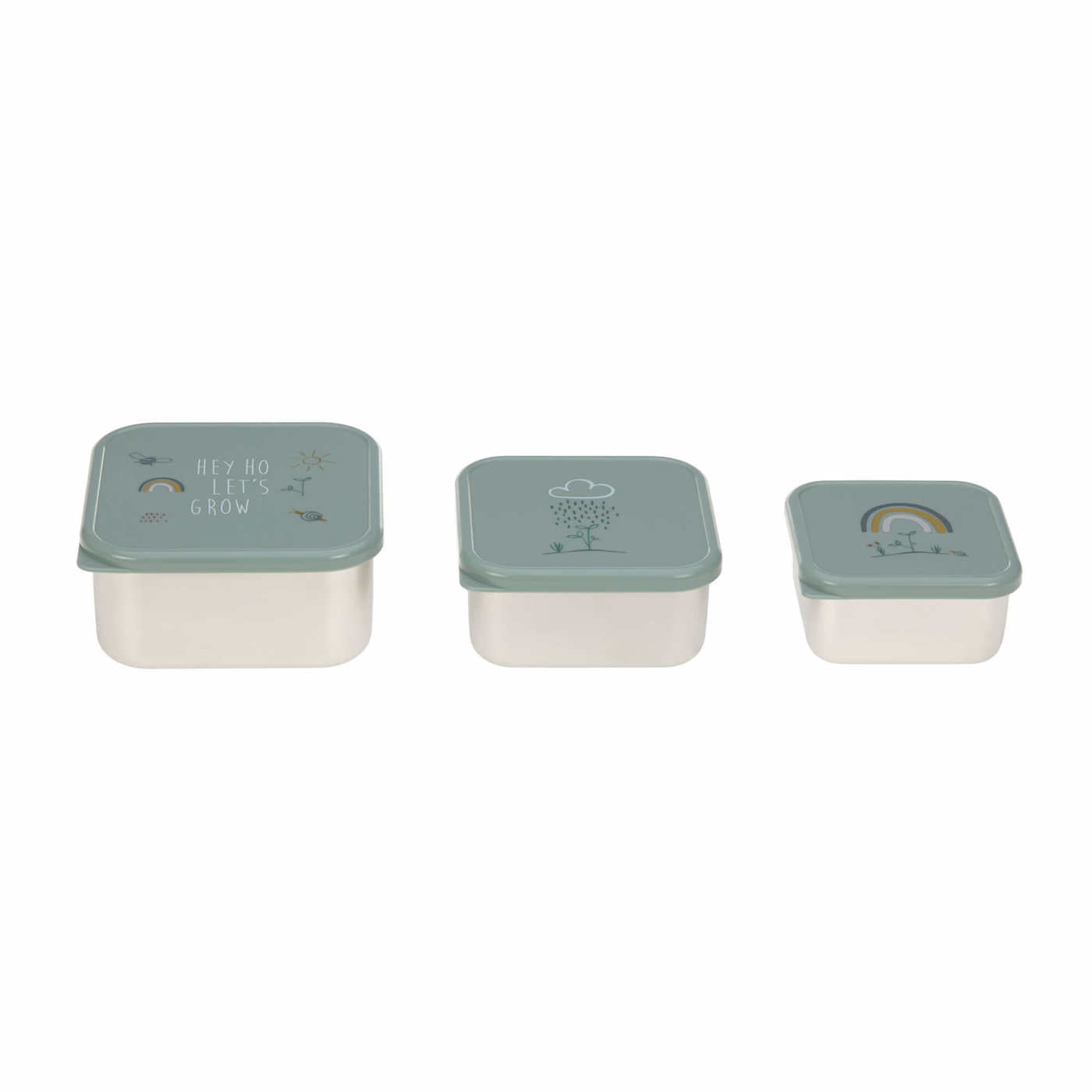 LÄSSIG Snackbox aus Edelstahl 3er Set Garden Explorer