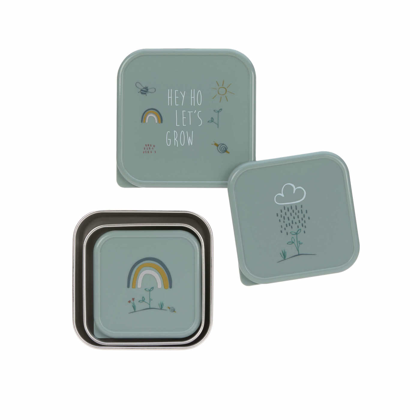LÄSSIG Snackbox aus Edelstahl 3er Set Garden Explorer