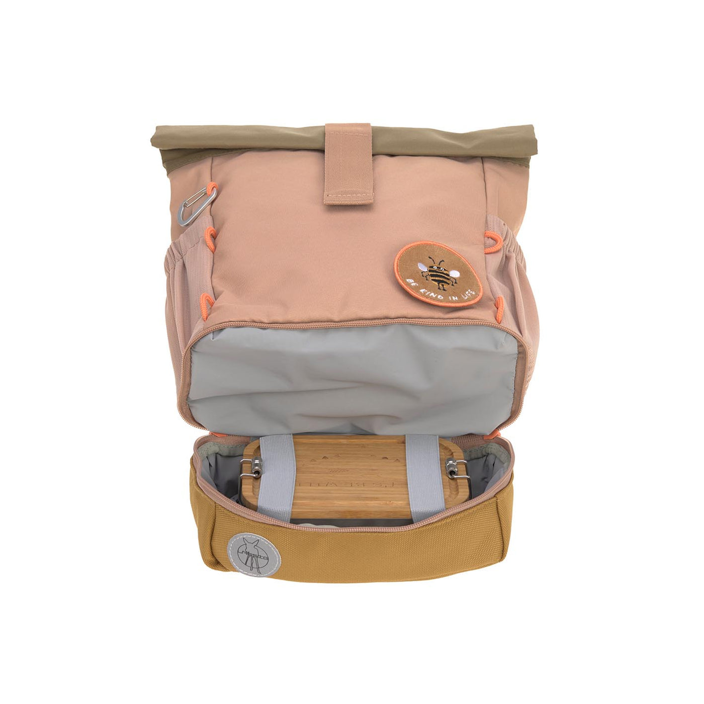 LÄSSIG Kinderrucksack Rolltop - Nature, altrosa