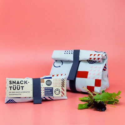 Snackbeutel Upcycling "Snacktüüt", grau